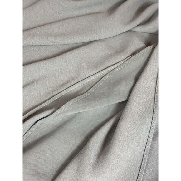 Jenny Yoo Bridesmaid Dress Maxi Pebbled Crepe Chambray Blue Grey 10 Sheer - Picture 7 of 10